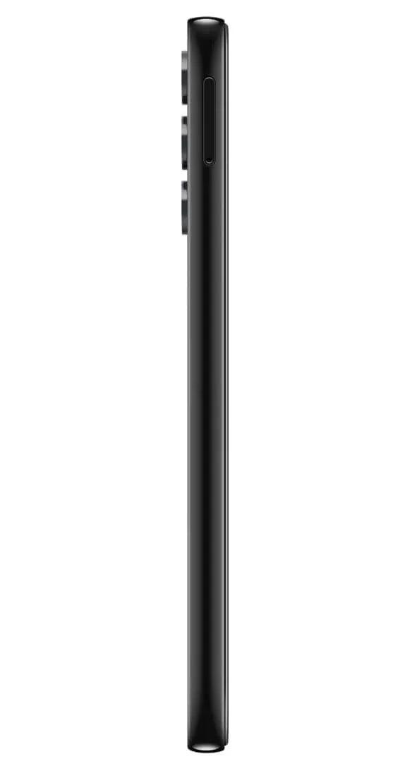 Side view of the Samsung Galaxy A54 5G in Black with 64GB storage, displaying its sleek and modern design.