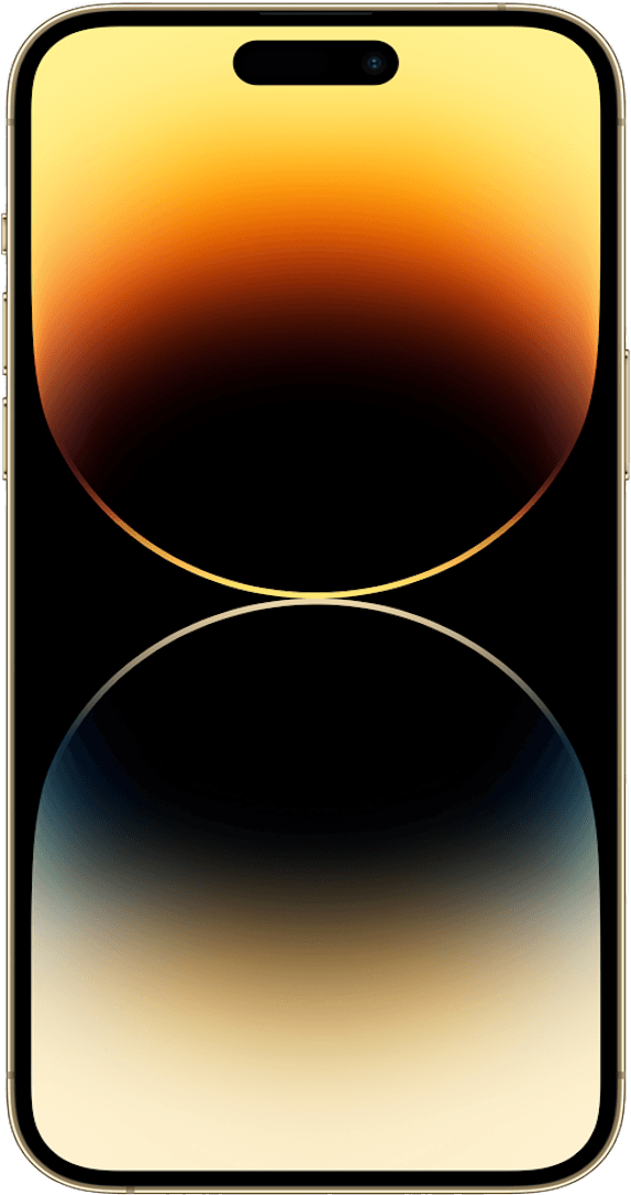 Front view of the iPhone 14 Pro Max in luxurious Gold with 256GB storage, showcasing its premium design and advanced features.